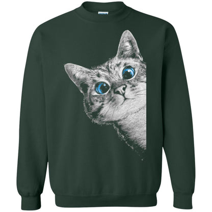 Cat Lovers T-shirt Cute Face Forest Green