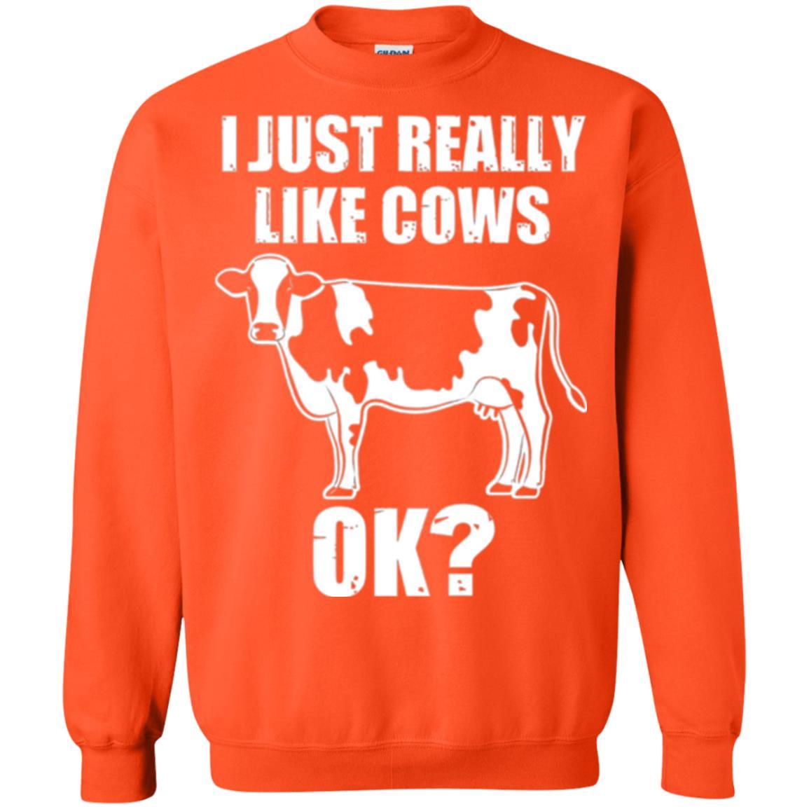 Cow Lover T-shirt I Just Really Like Cows Ok Orange