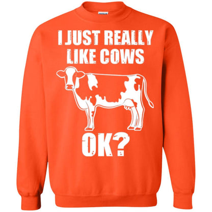 Cow Lover T-shirt I Just Really Like Cows Ok Orange