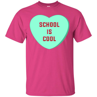 School Is Cool Teacher Valentine_s Day T-shirt Heliconia