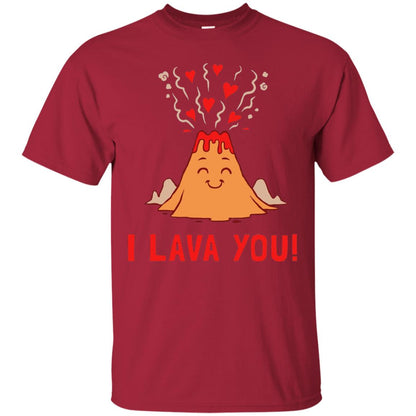 Funny Volcano Valentines Love T-shirt I Lava You T-shirt Cardinal