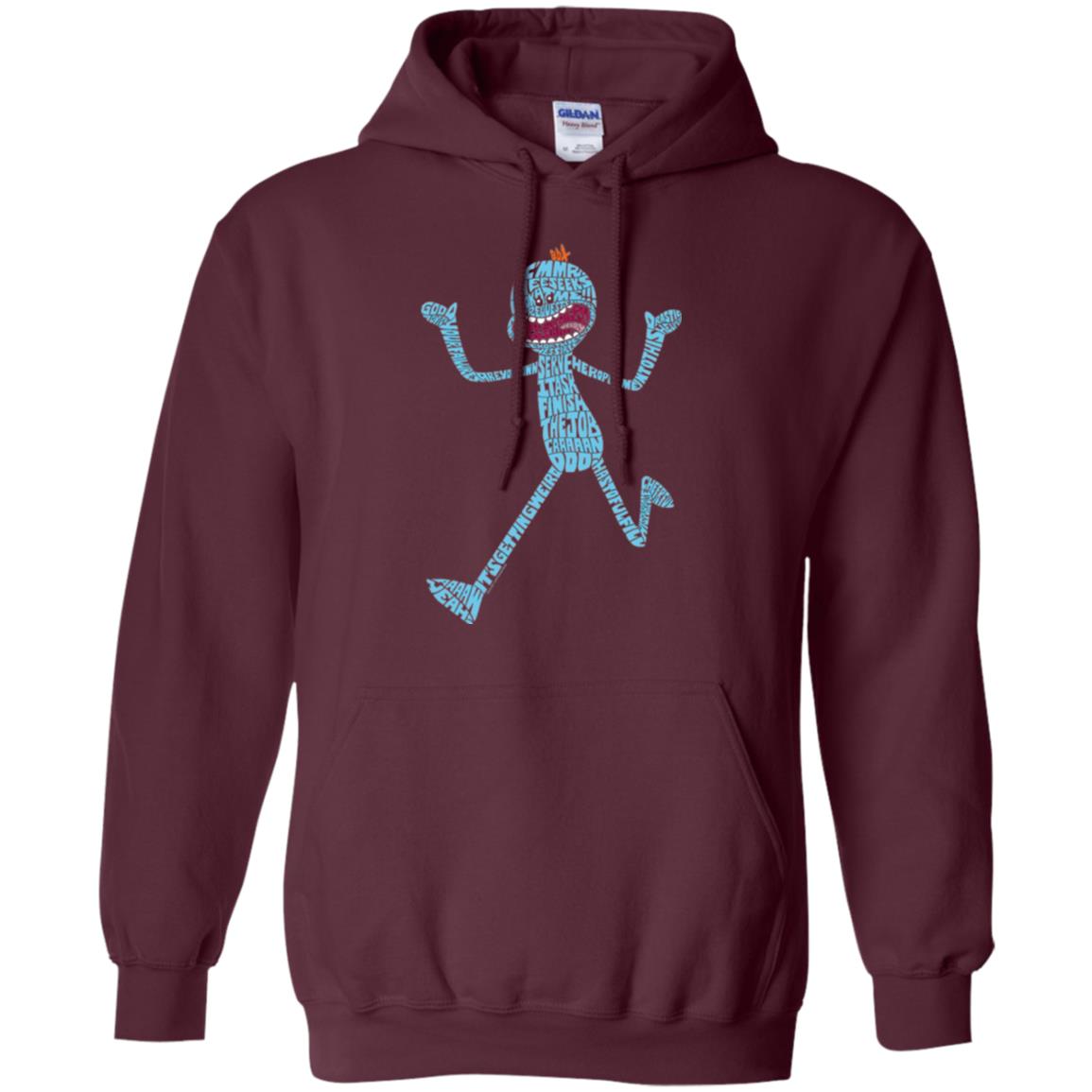 Cartoon T-shirt It_s Mr. Meeseeks Typography Maroon
