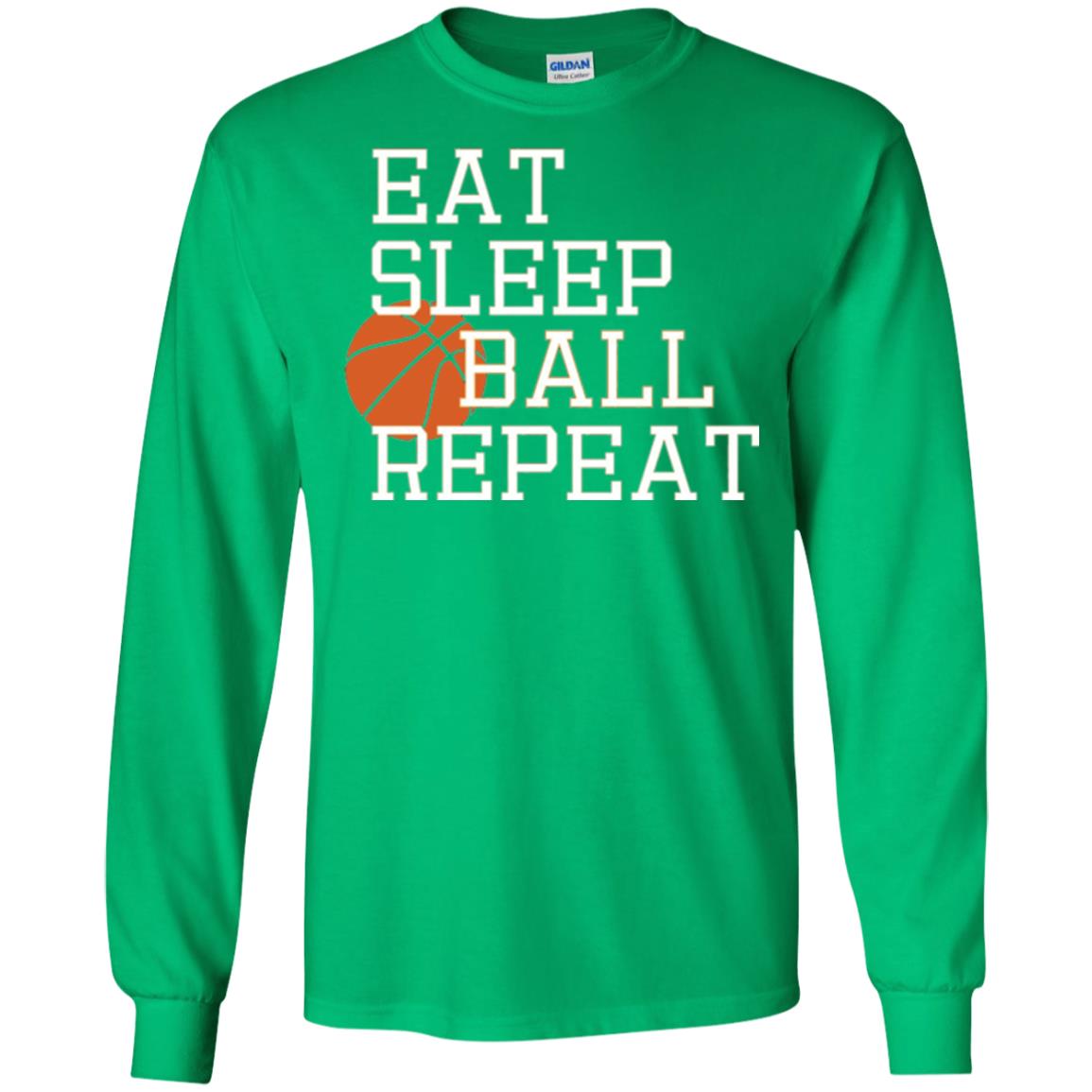 Basketball T-shirt Eat Sleep Basketball Repeat Irish Green
