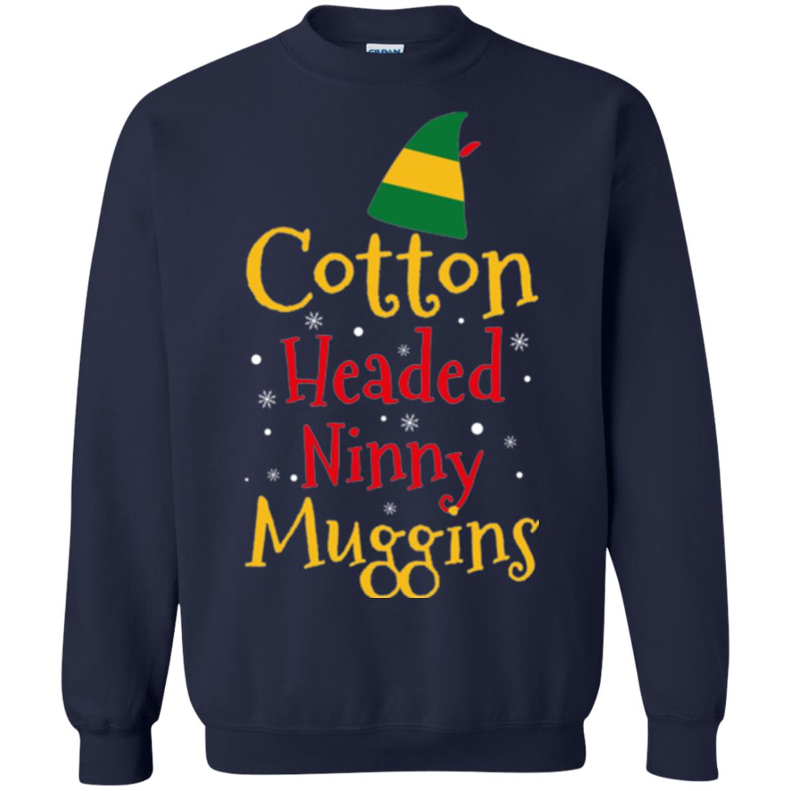 Funny Elf T-shirt Cotton Headed Ninny Muggins Navy