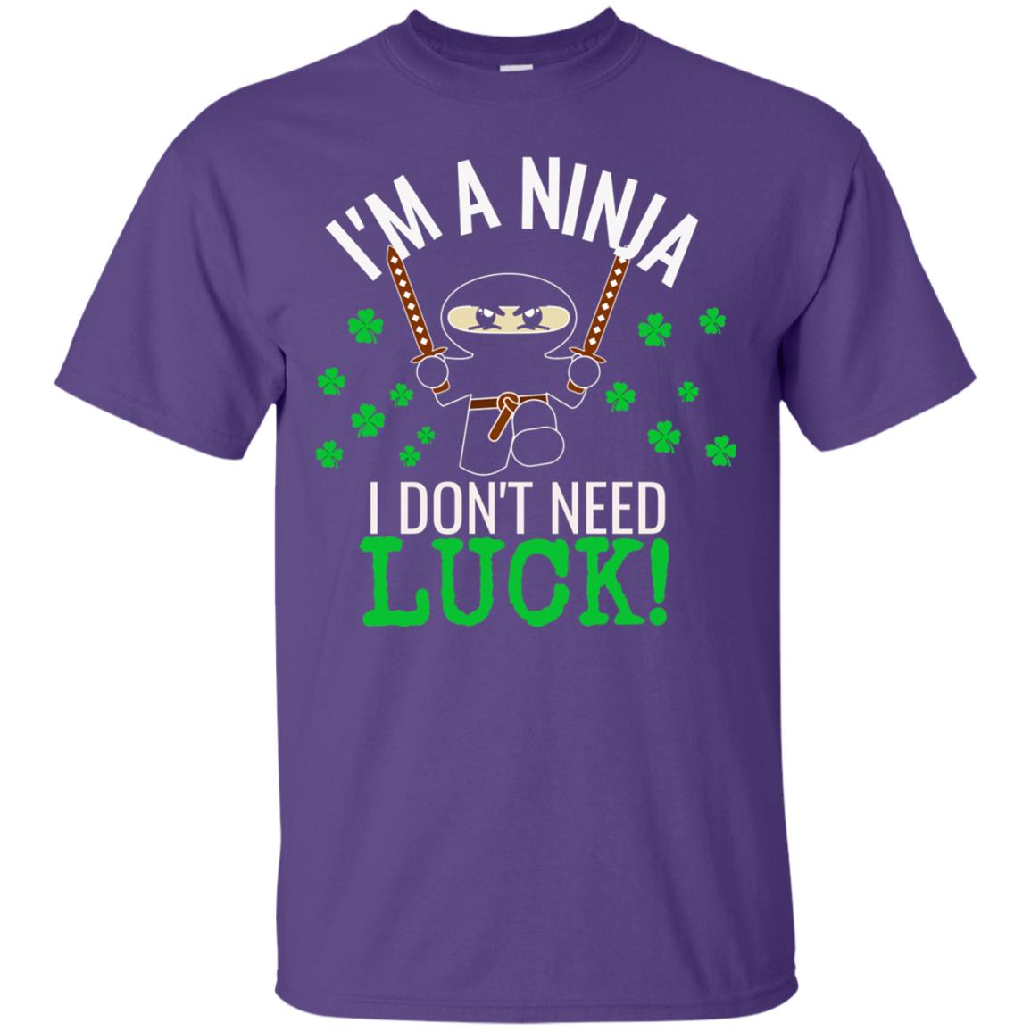 Ninja Luck Green St. Patrick_s Day T-shirt Purple