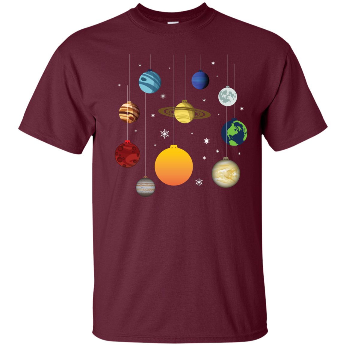 Christmas T-shirt Joy To Universe Christmas Maroon