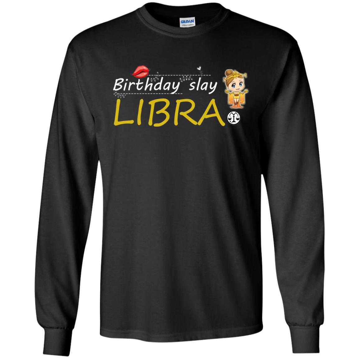 Cute Libra Girl Birthday Lip Slay T-shirt Black