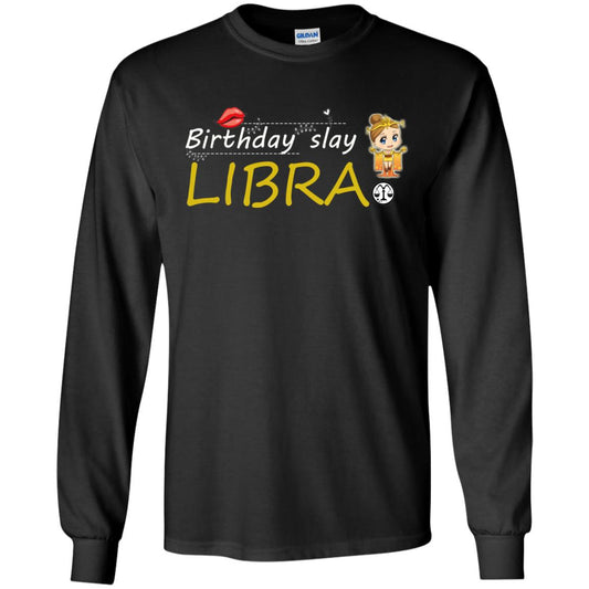 Cute Libra Girl Birthday Lip Slay T-shirt Black