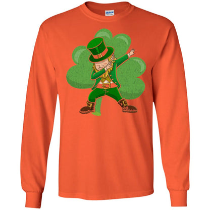 Funny Dabbing Leprechaun Shirt St Patricks Day T-shirt Orange