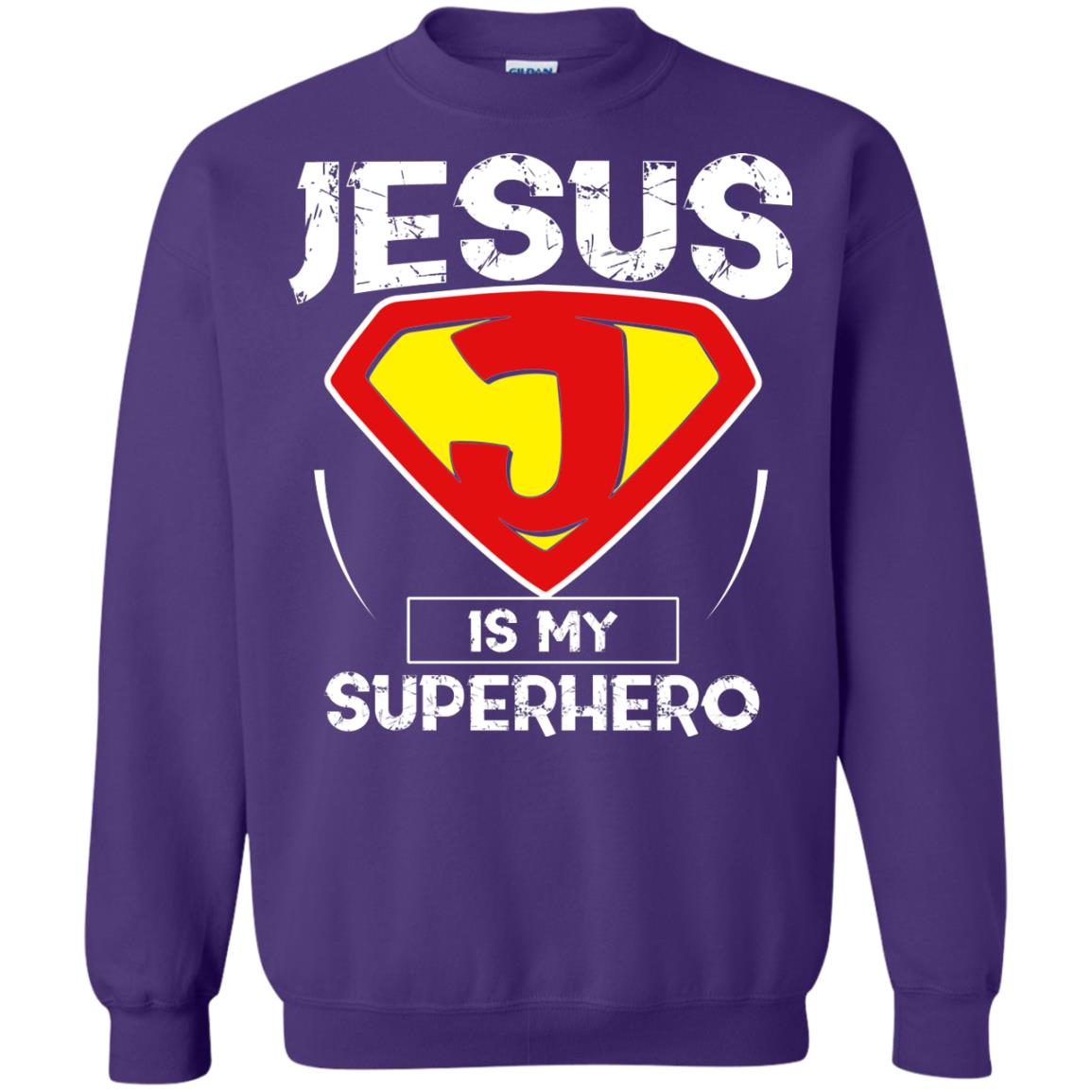 Jesus Is My Superhero Christian Movie Fan T-shirt Purple
