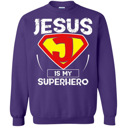 Jesus Is My Superhero Christian Movie Fan T-shirt Purple