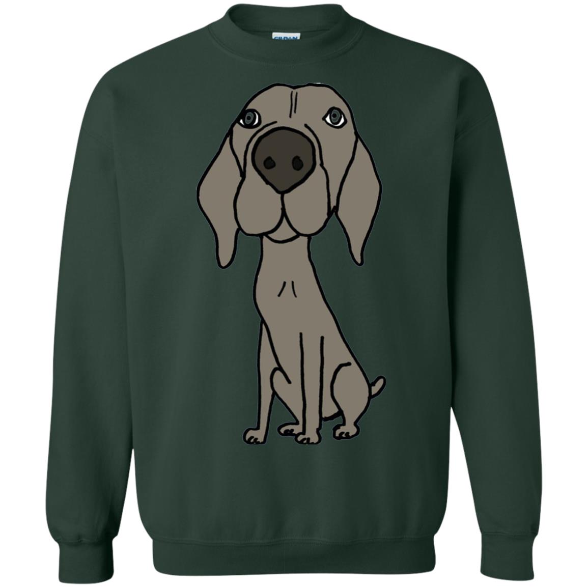 Smiletodaytees Funny Weimaraner Dog Cartoon T-shirt Forest Green