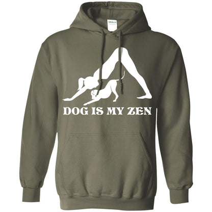 Yoga Dog T-shirt Dog Is My Zen Military Green