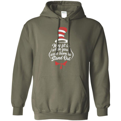 Why Fit In When You Were Born To Stand Out Teacher T-shirt Military Green