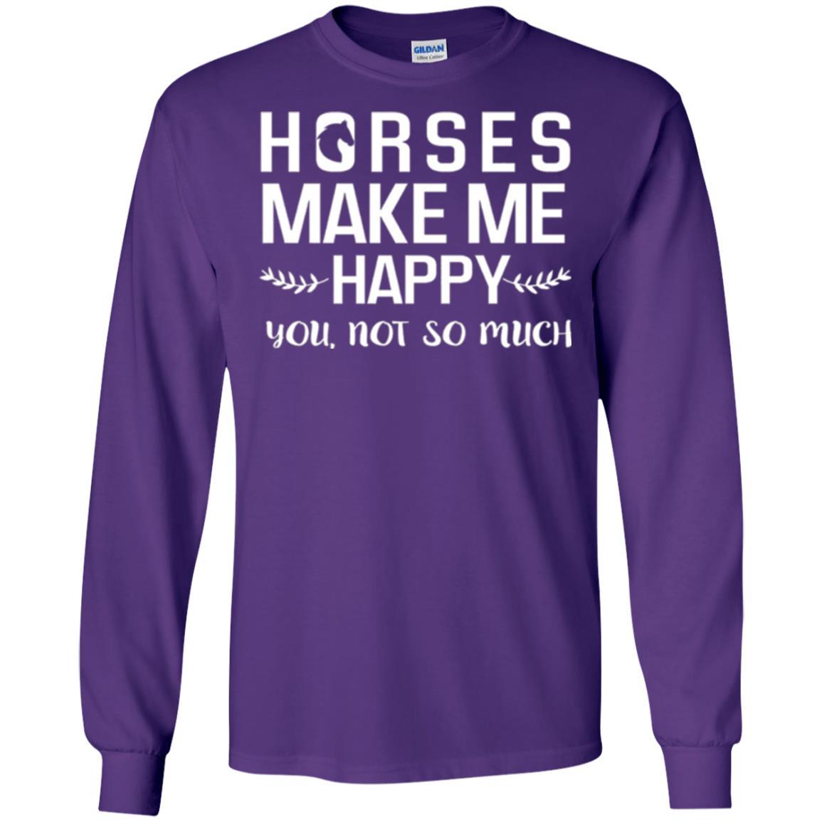 Equestrian T-shirt Horses Make Me Happy You Not So Much Purple