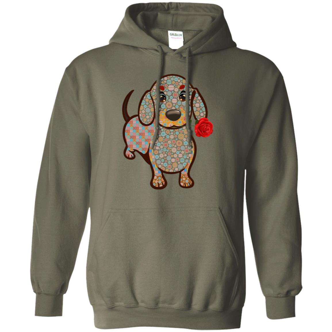 Dachshund Quilts Idea Gift Shirt For Mens Womens Military Green