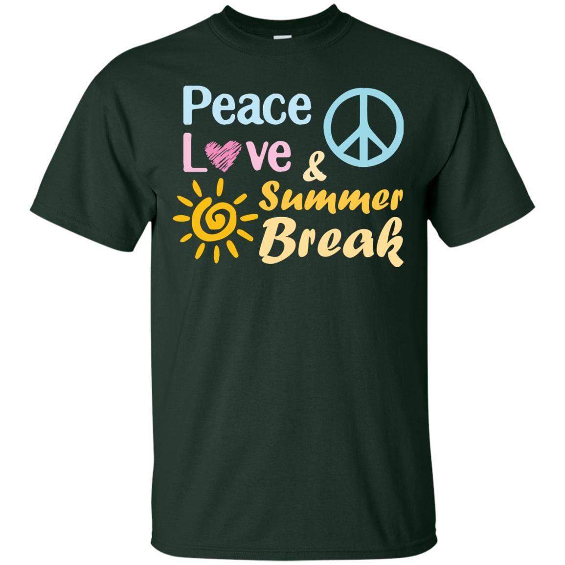 Peace Love And Summer Break Shirt For Summer Vacation 2018 Forest