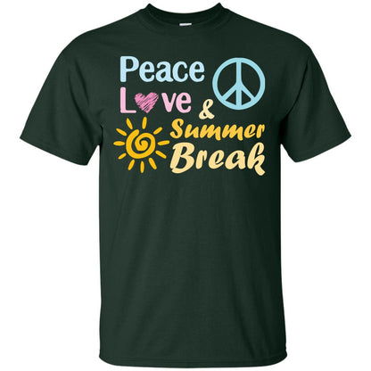 Peace Love And Summer Break Shirt For Summer Vacation 2018 Forest