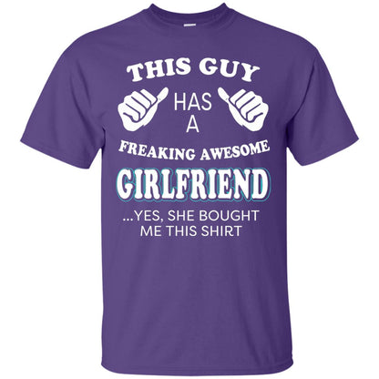 She Bought Me This Shirt Funny Freaking Awesome Girlfriend Purple