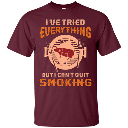 I Can’t Quit Smoking Barbecue Party T-shirt Maroon