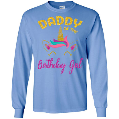 Daddy Mommy Of The Unicorn Birthday Girl T-shirt Carolina Blue