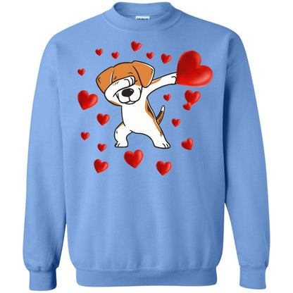 Valentines Day T-shirt Dabbing Dog Carolina Blue