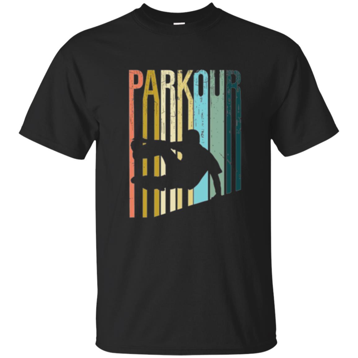 Parkour T-shirt Distressed Style Parkour Silhouette Black