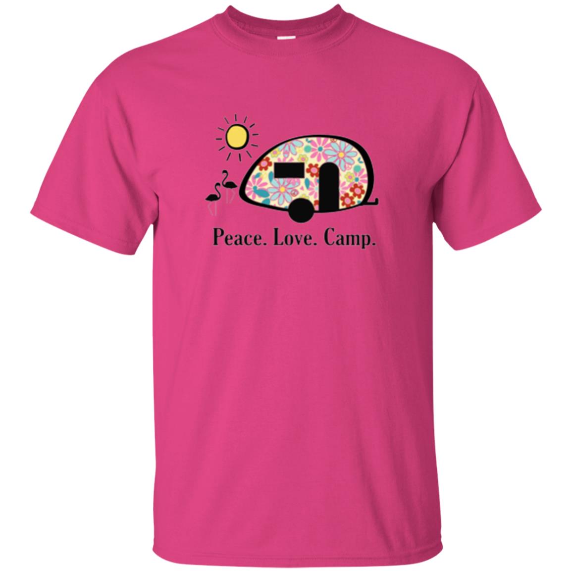 Camping Lover T-shirt Peace Love Camp Heliconia