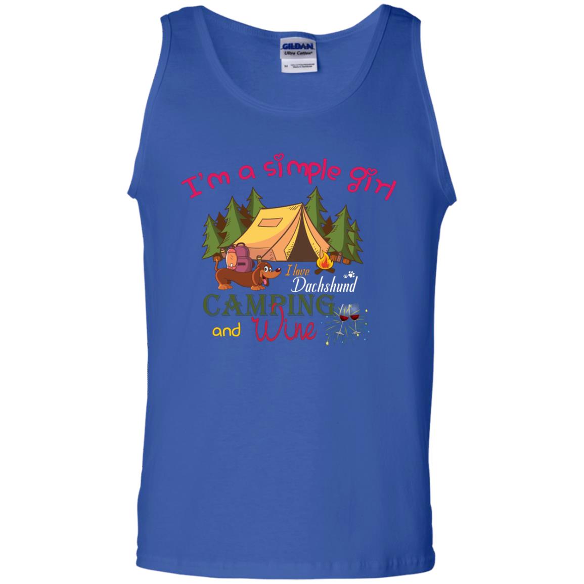 I’m A Simple Girl I Love Dachshund Camping And Wine Shirt Royal