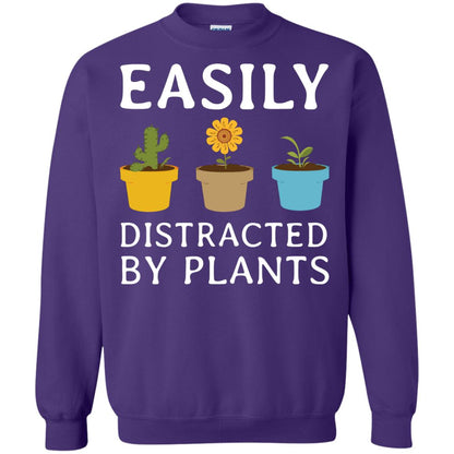 Easily Distracted By Plants Gardener Shirt Purple