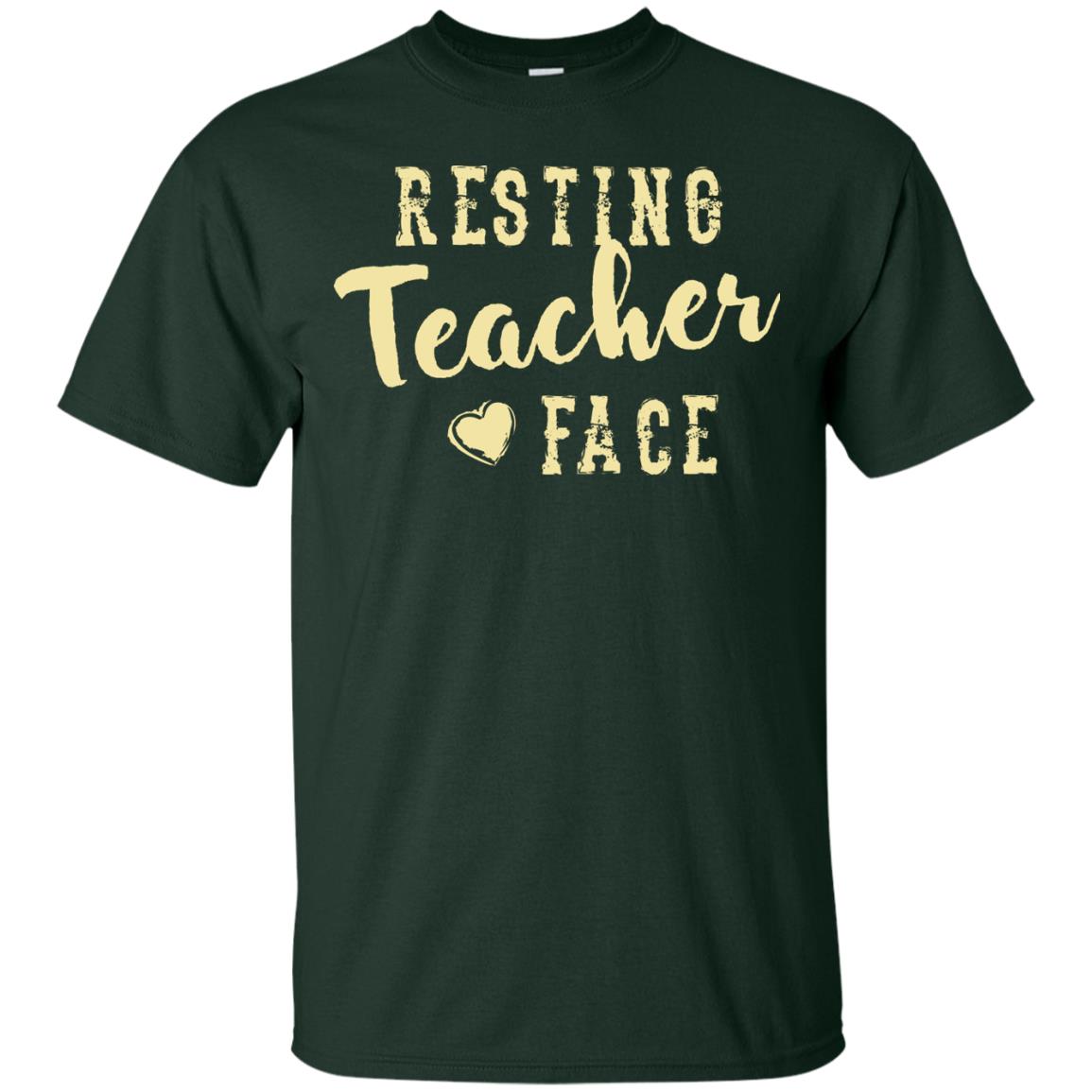 Resting Teacher Face T-shirt Forest Green