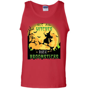 Not All Witches Ride Broomsticks Witches Ride Skateboard Funny Halloween ShirtG220 Gildan 100% Cotton Tank Top