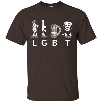 Lgbt T-shirt Liberty Guns Beer Trump Dark Chocolate