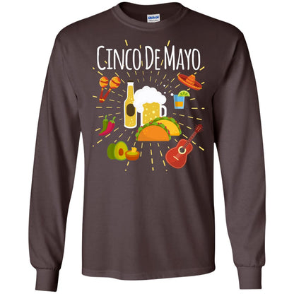 Cinco De Mayo Beer Tacos Guitar Mexico Shirt Dark Chocolate