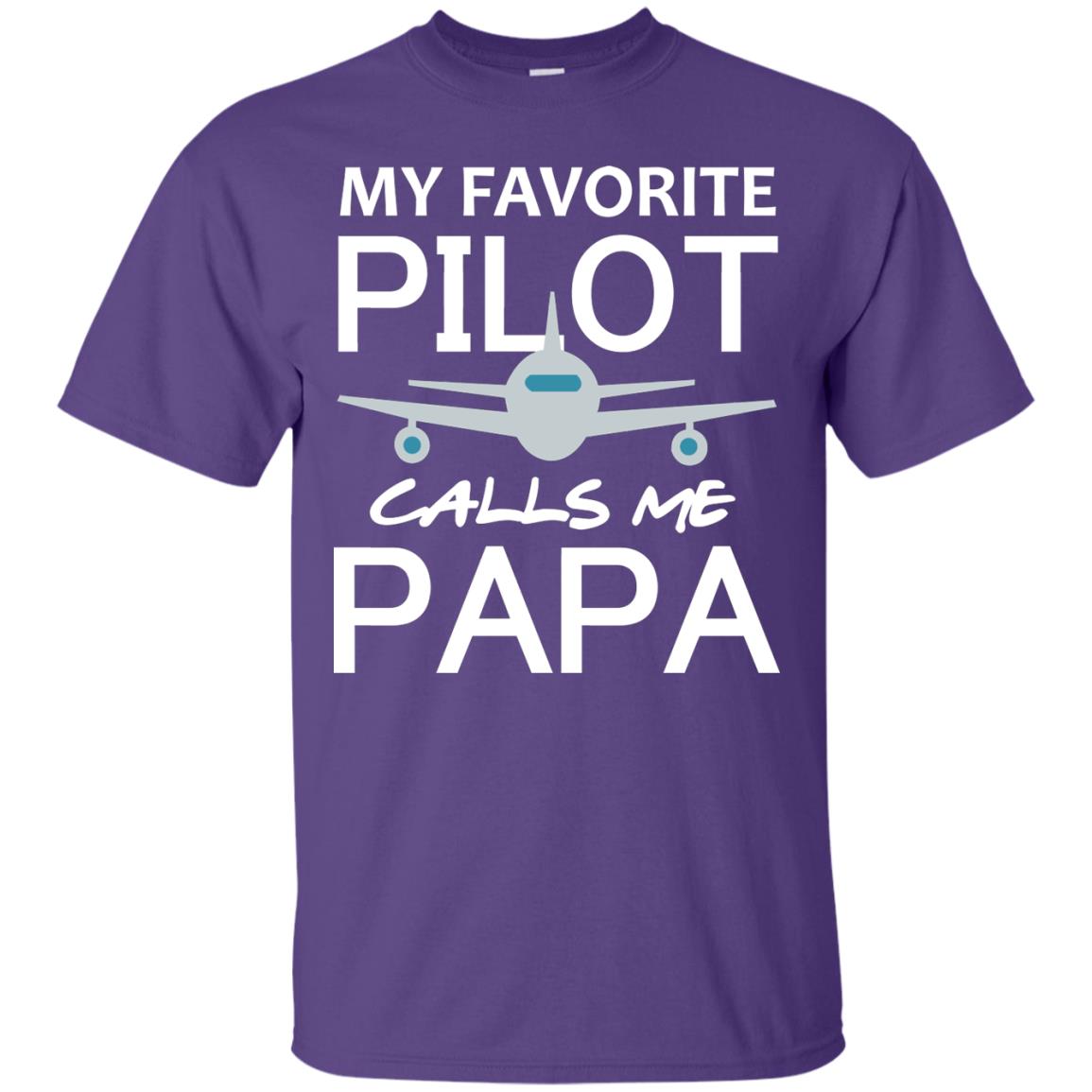 My Favorite Pilot Calls Me Papa Shirt For Grandpa Purple