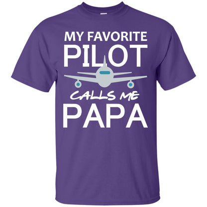 My Favorite Pilot Calls Me Papa Shirt For Grandpa Purple