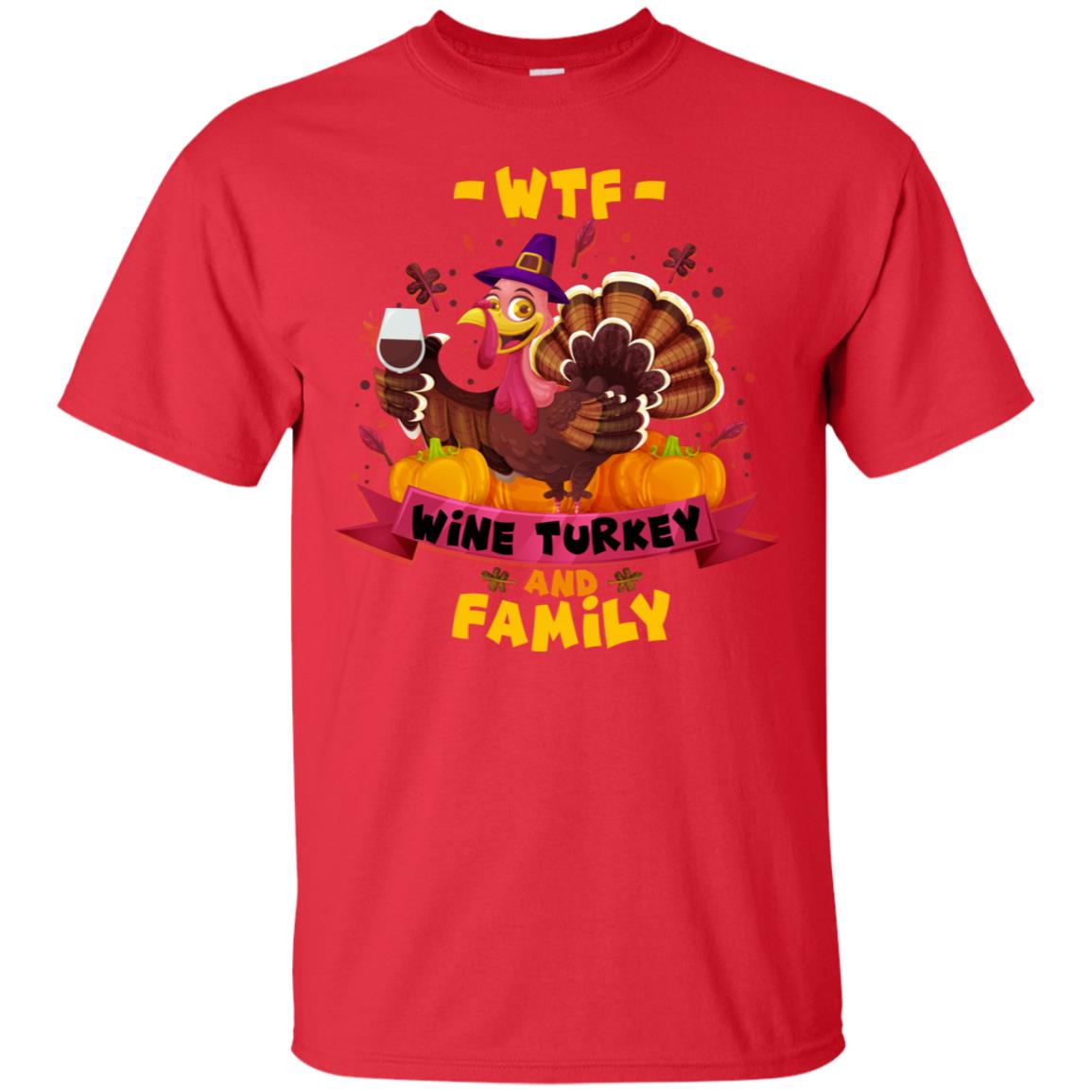 Turkey Wine Family Thanksgiving Drinking Gift Shirt For Family Red