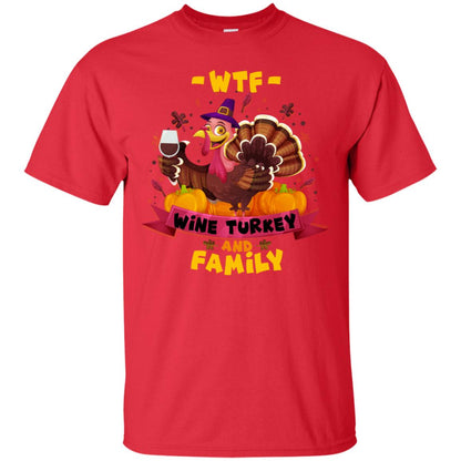 Turkey Wine Family Thanksgiving Drinking Gift Shirt For Family Red