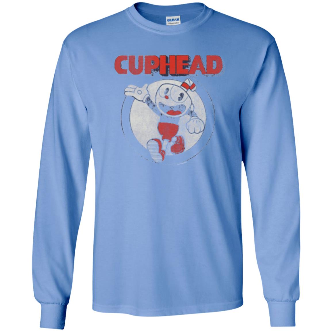Cuphead T-shirt Cuphead Waving Circle Portrait Carolina Blue