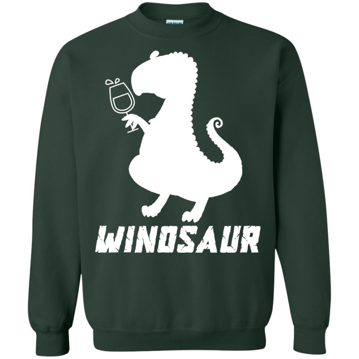 Drinking Party T-shirt Winosaur Wine Dinosaur Forest Green