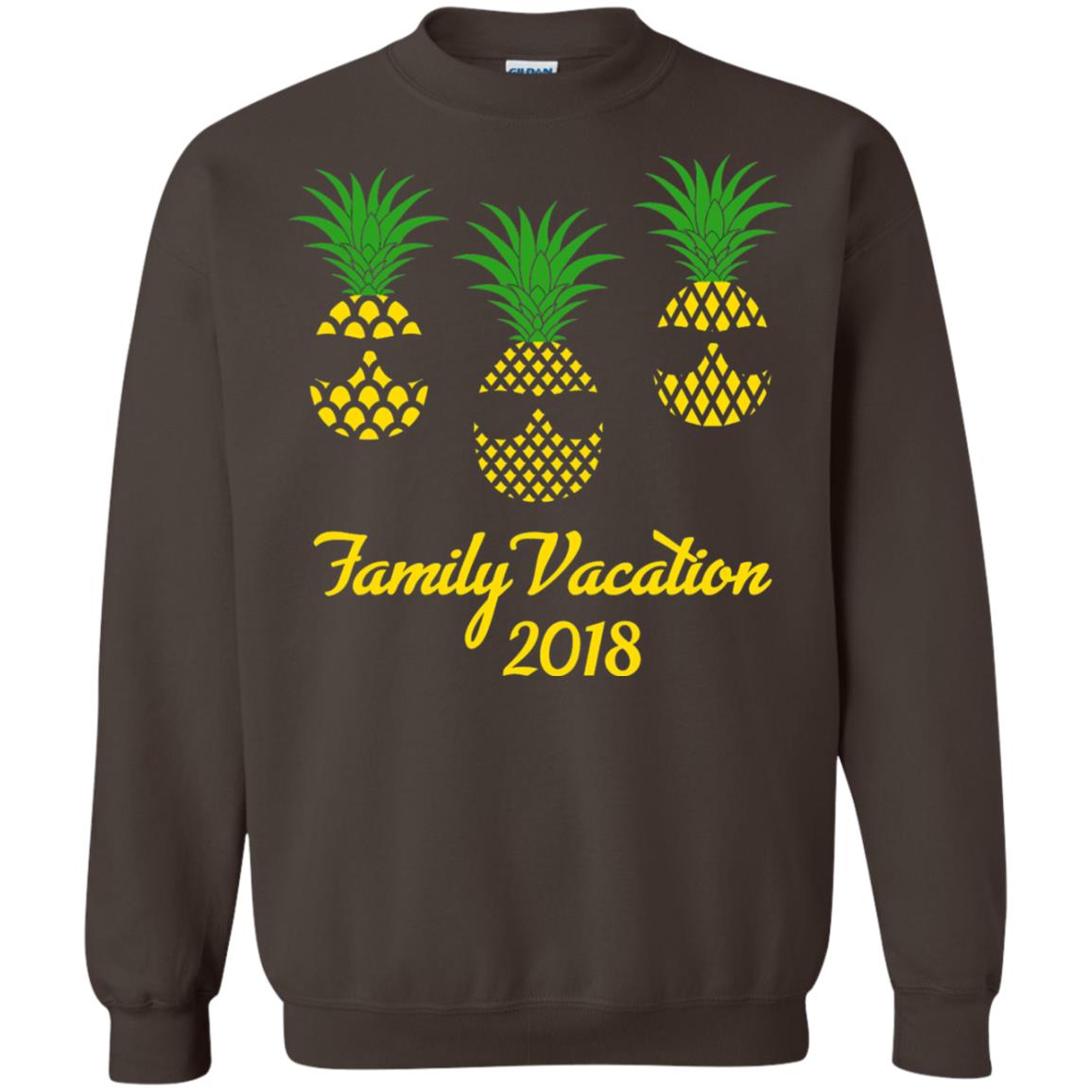 Family Vacation 2018 Shirt Hawaii Pineapple Sunglasses Dark Chocolate