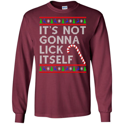 Christmas T-shirt It's Not Gonna Lick Itself Maroon