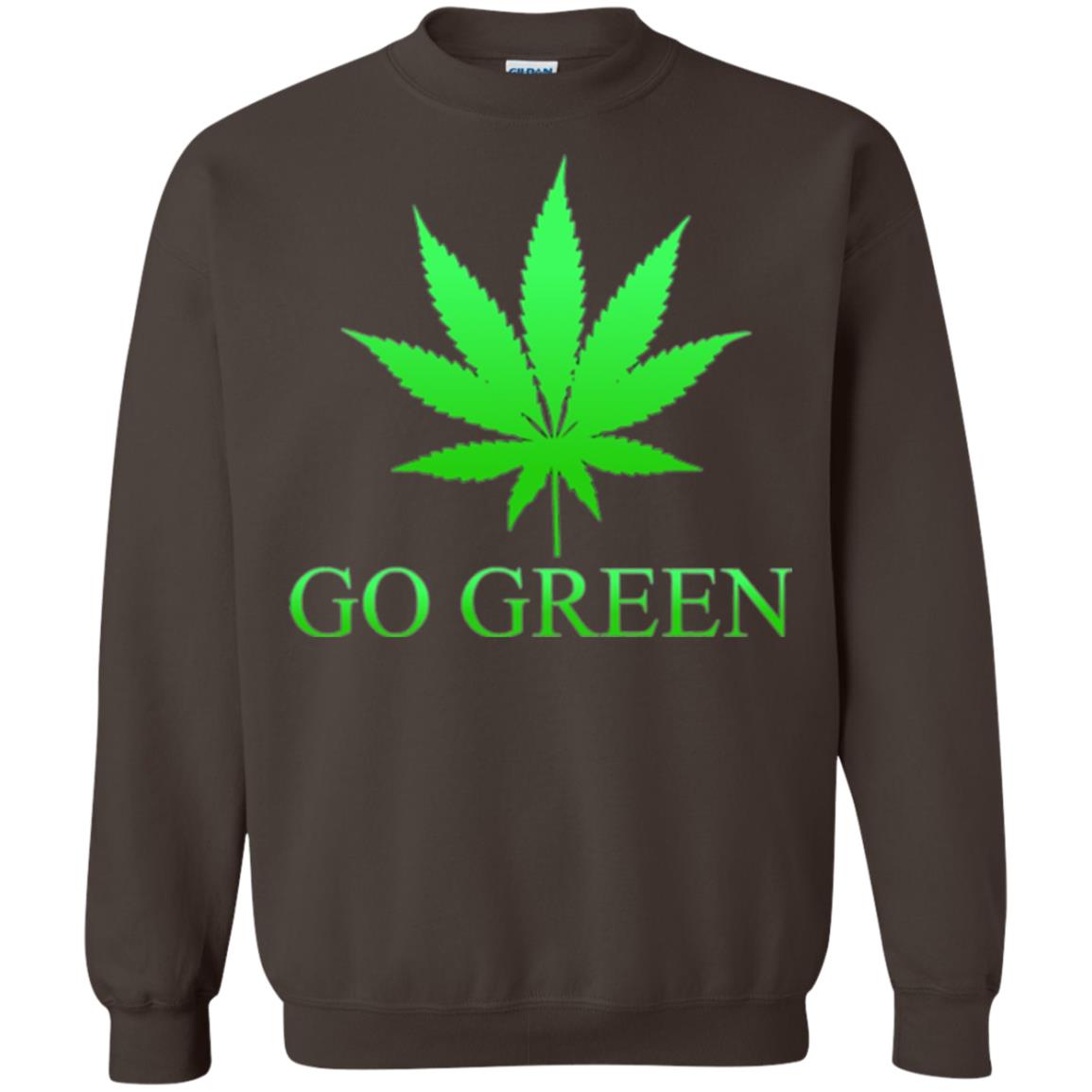 Go Green Weed T Shirt Marijuana Leaf Dark Chocolate