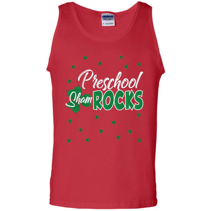 Preschool Shamrocks St. Patrick_s Day School T-shirt Red