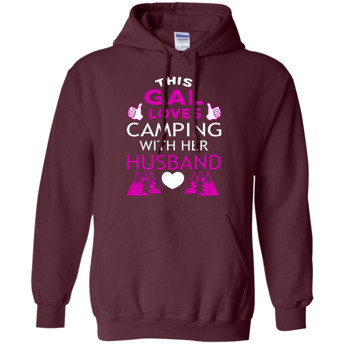 This Gal Loves Camping With Her Husband Wife Shirt Maroon