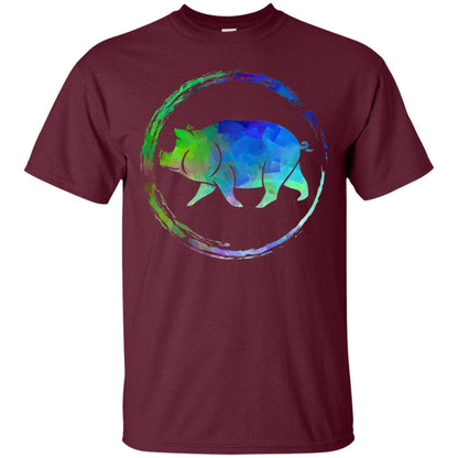 Hog Pig And Boar Lover Colorful Art Shirt Maroon