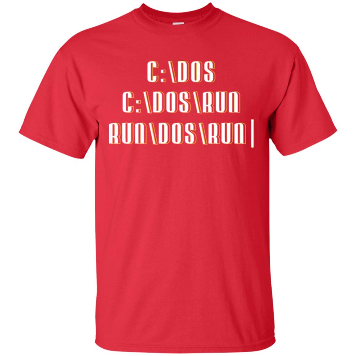 Programmer T-shirt Run Dos Run Red