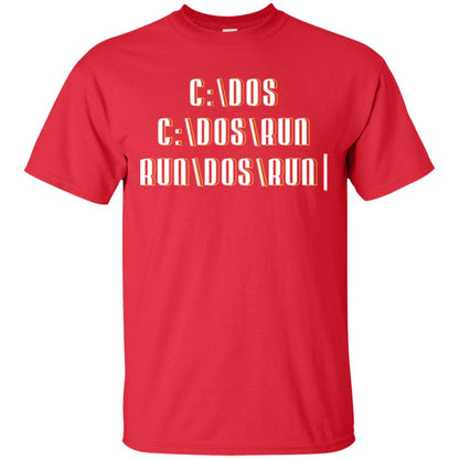 Programmer T-shirt Run Dos Run Red