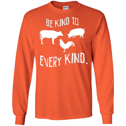 Be Kind To Every Kind Kindness Vegetarian Animal Lovers Gift Shirt Orange