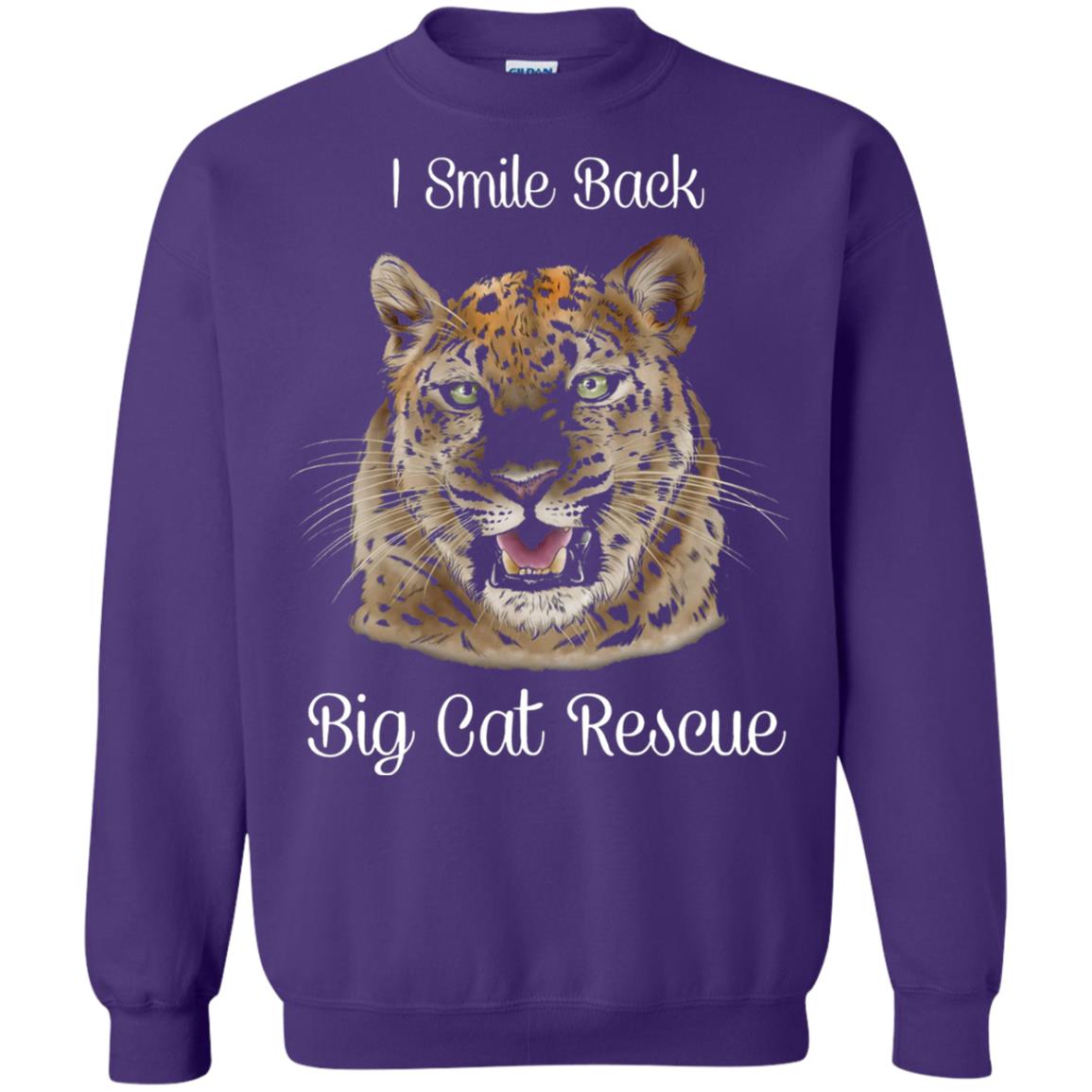 I Smile Back Big Cat Recuse Shirt Purple